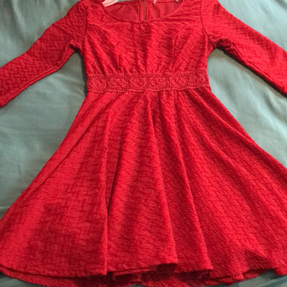 Red mini dress